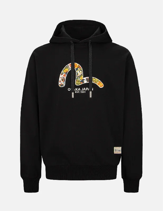 EVISU Squad Seagull Print Hooded Sweatshirt