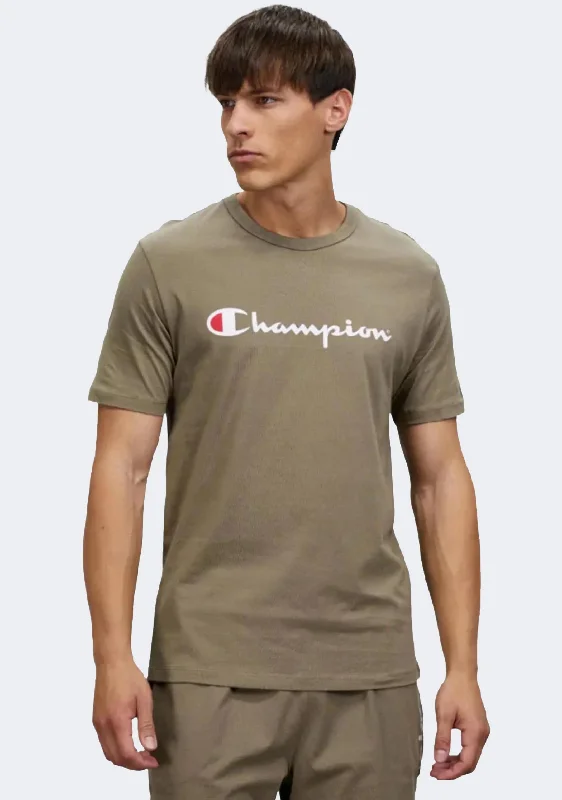 Champion Men's Script Logo Short Sleeve Tee