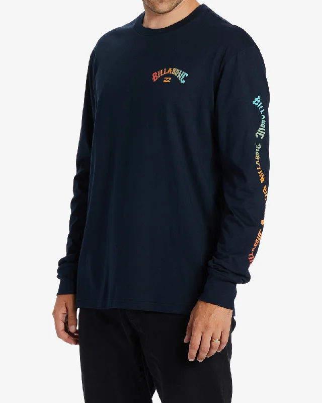 Snaking Arches Long Sleeve T-Shirt - Navy