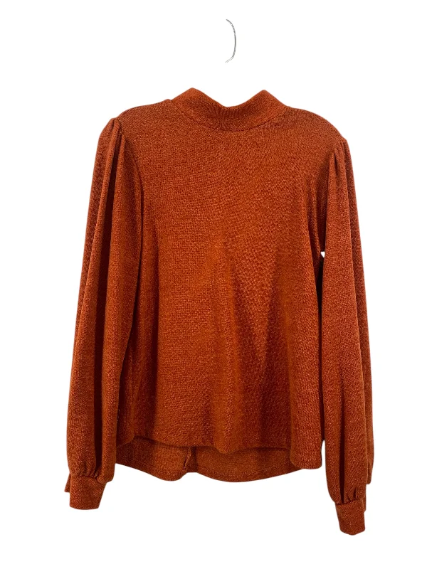 Top Long Sleeve By Bohme In Orange, Size: M