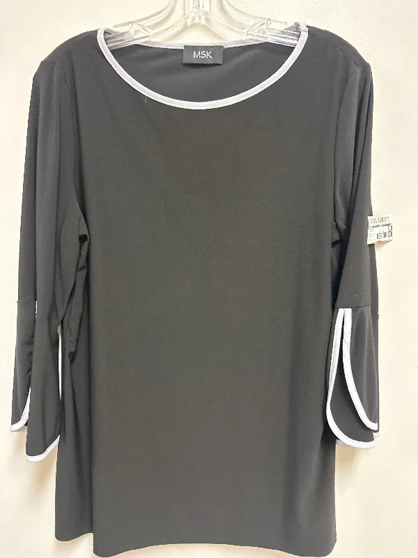 Top Long Sleeve By Msk In Black, Size: M