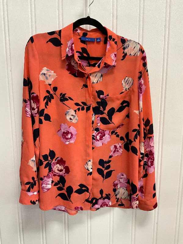 Top Long Sleeve By Apt 9 In Floral Print, Size: M