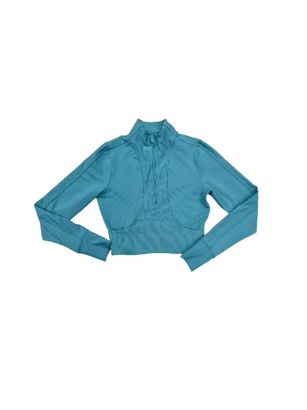 Athletic Top Long Sleeve Collar By 90 Degrees By Reflex In Aqua, Size: M