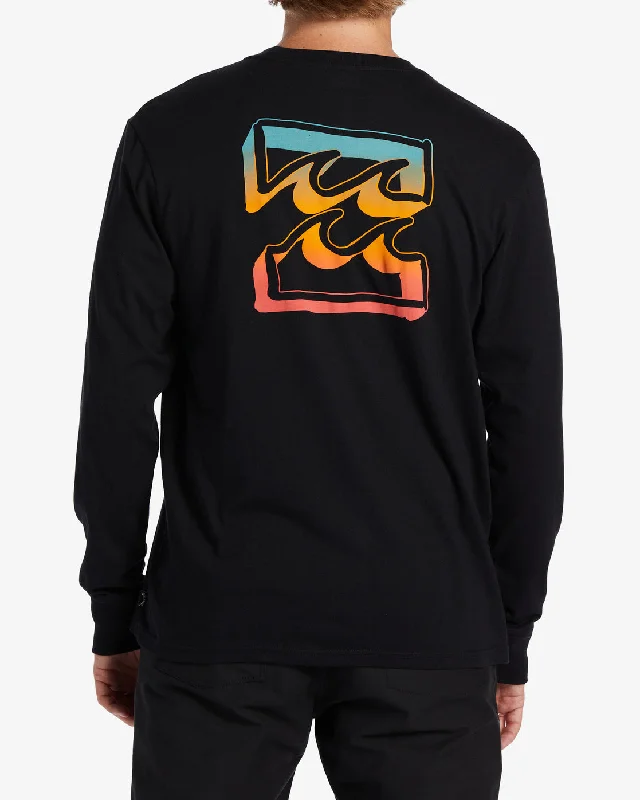 Crayon Wave Long Sleeve T-Shirt - Black