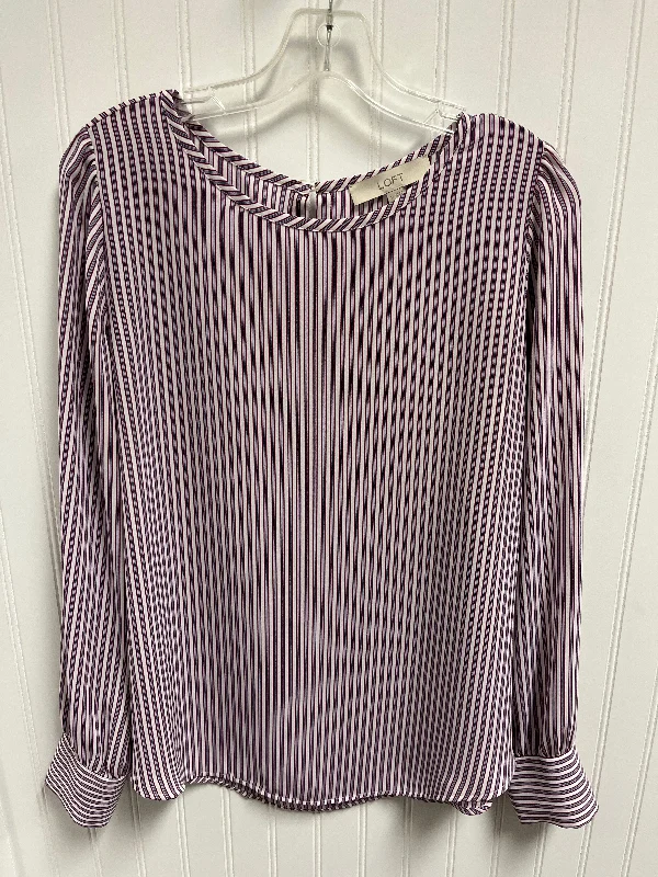 Top Long Sleeve By Loft In Striped Pattern, Size: M