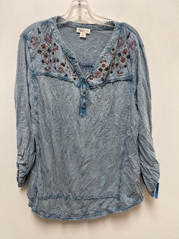 Top Long Sleeve By Style And Co Collection Women In Blue, Size: 3x