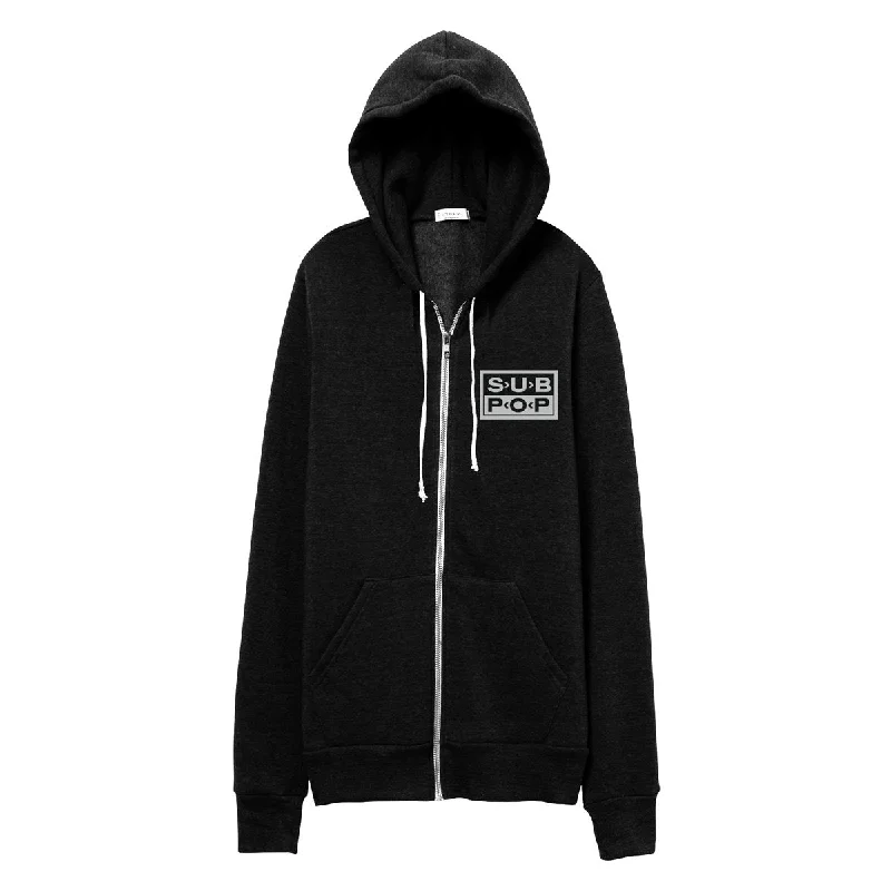 Hoodie Zip Logo Left Blk