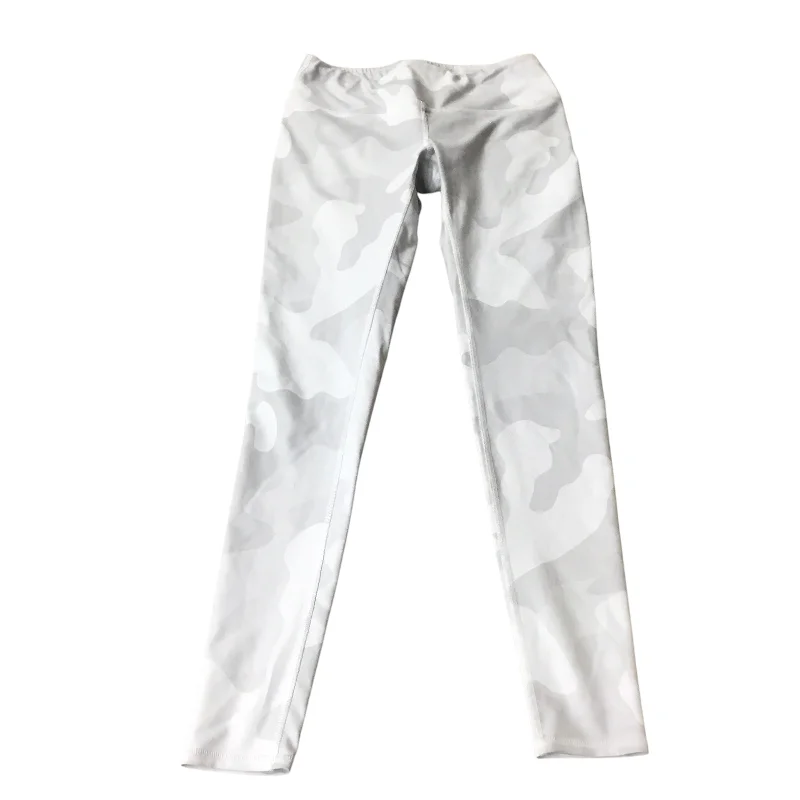 Athletic Leggings By Alo In Grey White, Size: S