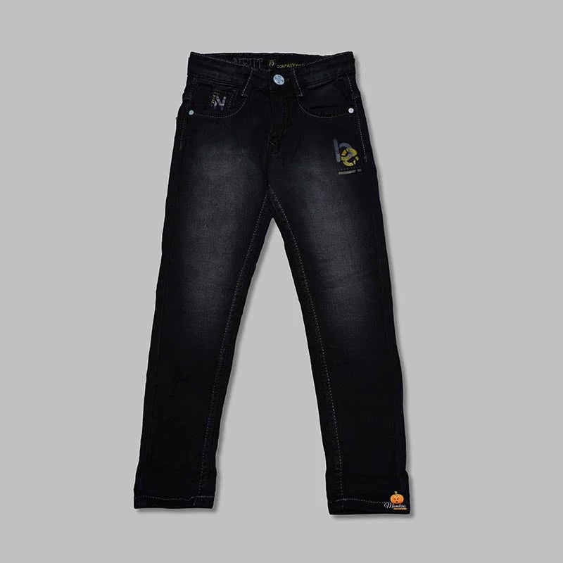 Black Fix Waist Denim Boys Jeans