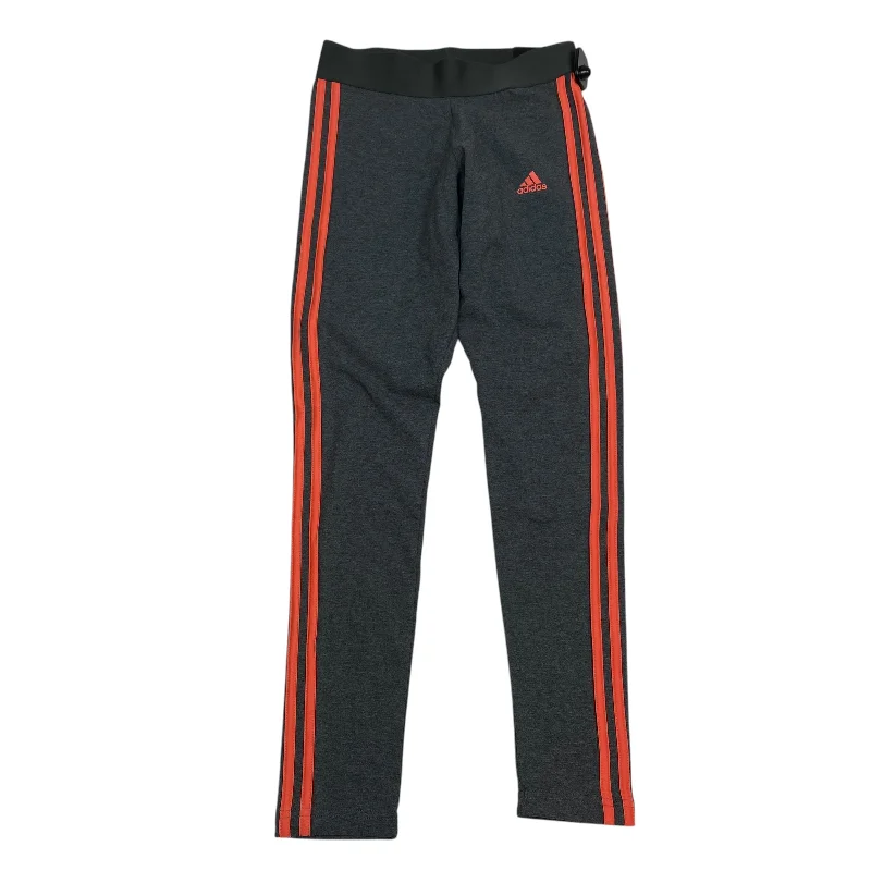 Athletic Leggings By Adidas In Grey, Size: S