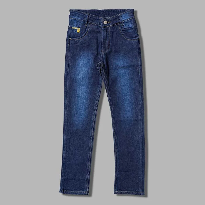 Navy Blue Denim Slim Fit Boys Jeans