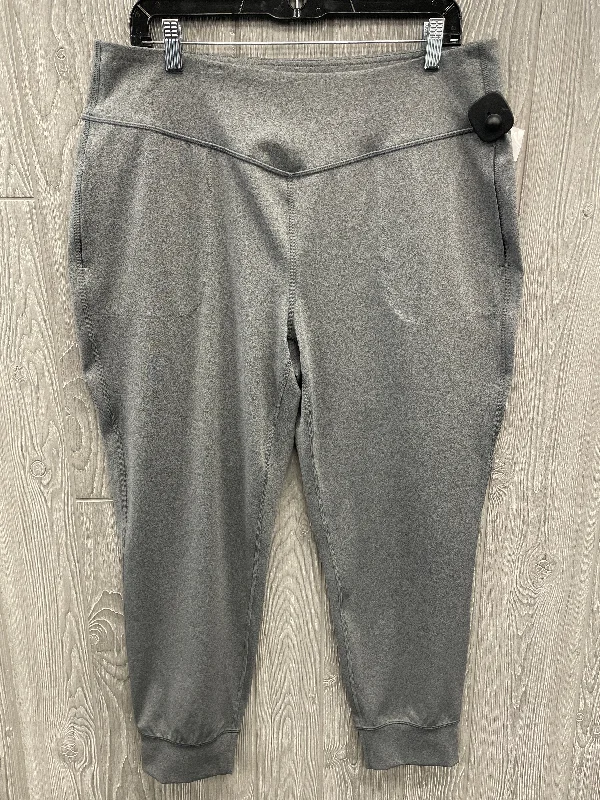 Athletic Leggings By Tek Gear In Grey, Size: Xxl