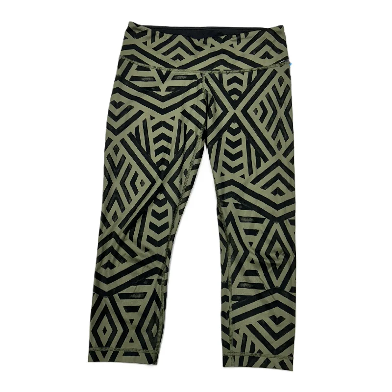 Athletic Leggings Capris By Lululemon In Black & Green, Size: M