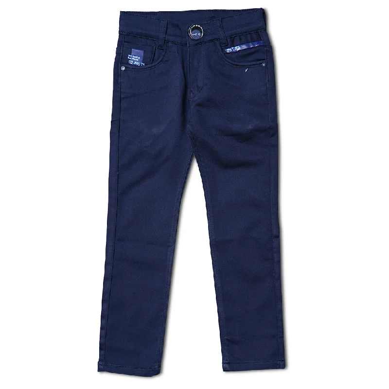 Solid Navy Blue Jeans for Boys