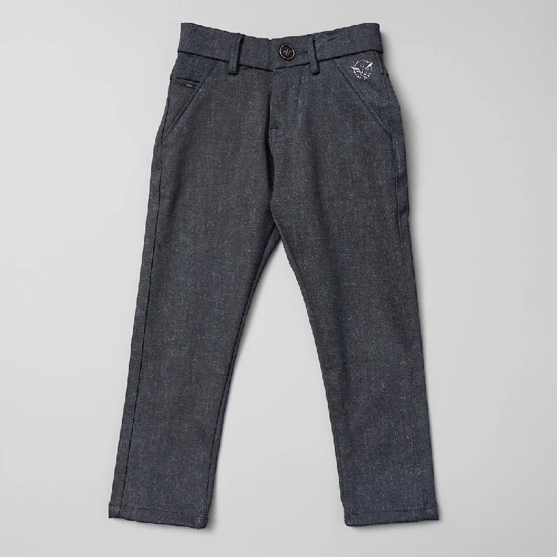 Grey Solid Jeans for Boys