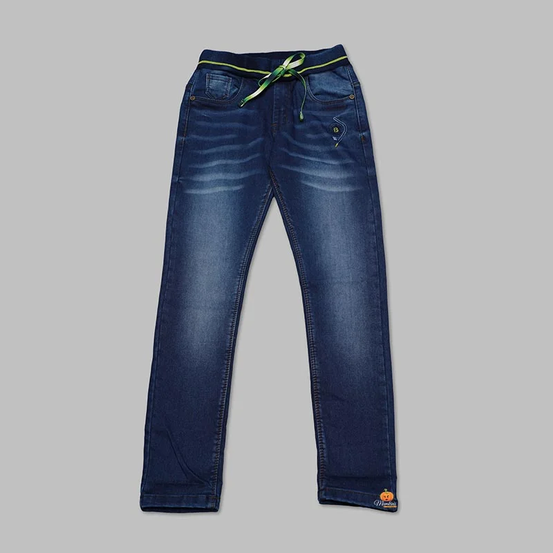 Dark-Light Blue Jeans For Kid Boys