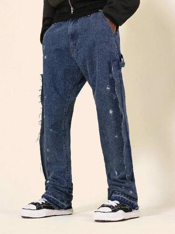 Flare Fit Jean With Splatter Paint And Side Panels