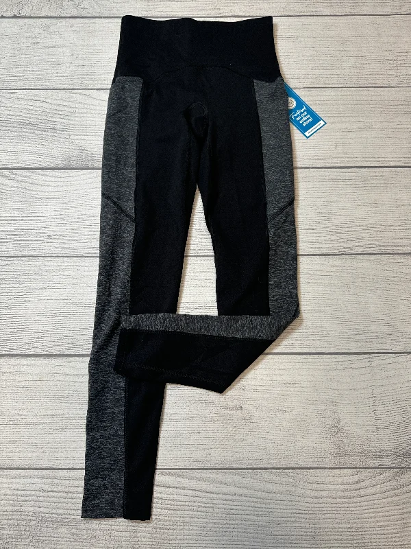 Athletic Leggings By Spanx In Black & Grey, Size: S