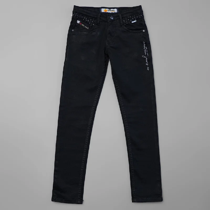 Simple Slim Fit Denim Jeans For Boys