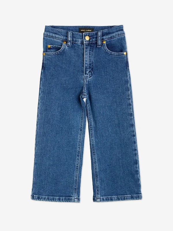 Mini Rodini Kids Wide Leg Jeans in Blue