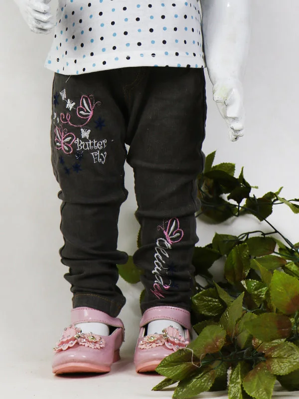 SB Girls Stretchable Denim Jeans 3Yrs - 13Yrs Grey Shaded