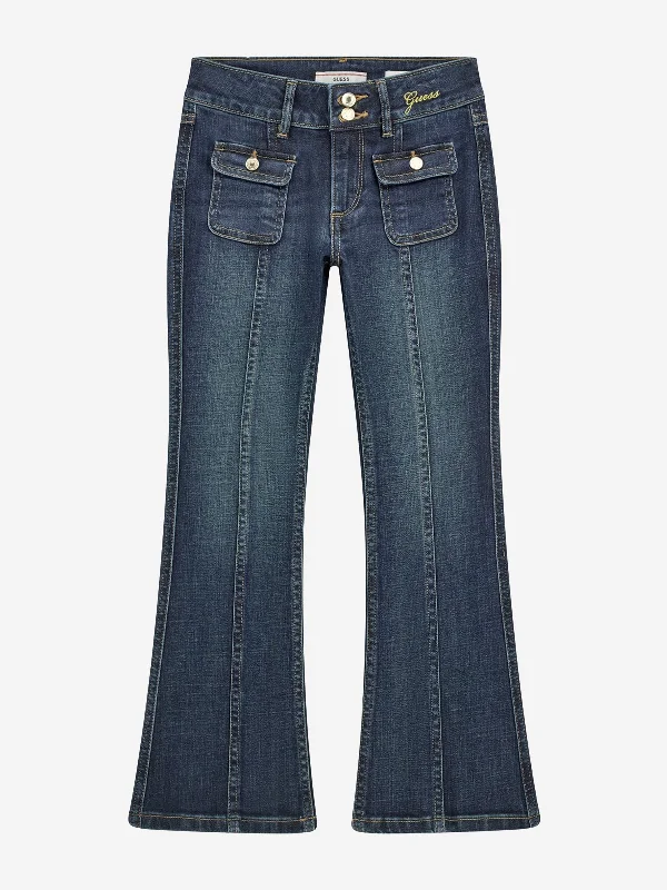 Girls Comfort Denim Bootcut Jeans in Blue