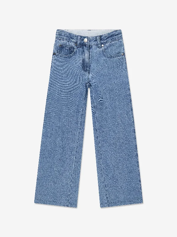 Girls Wide Leg Jeans in Blue