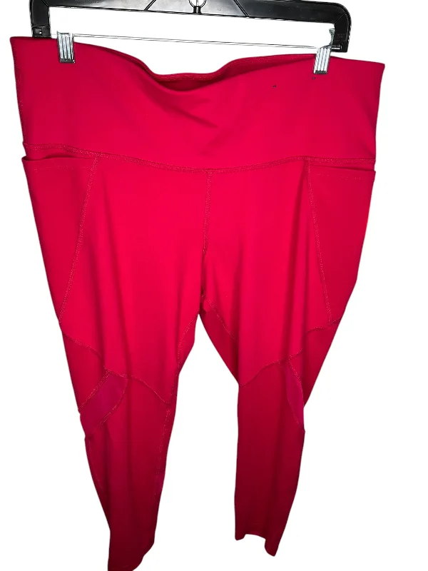 Athletic Leggings By Xersion In Pink, Size: 2x