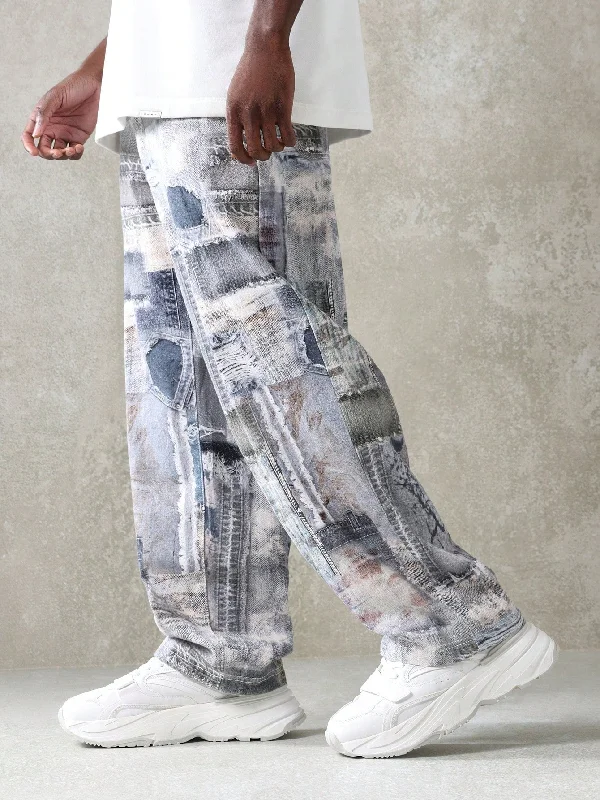 Skater Fit All Over Printed Jean