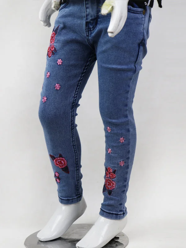 GJ Girls Stretchable Jeans 5Yrs - 13Yrs Light Blue 02