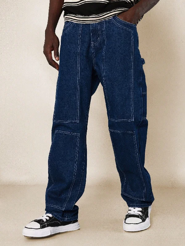 Carpenter Jean With Contrast Stitching & Embroidery Design