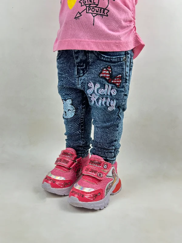 2Yrs - 8Yrs Dusk Blue Stretchable Denim Jeans For Girls GJ14