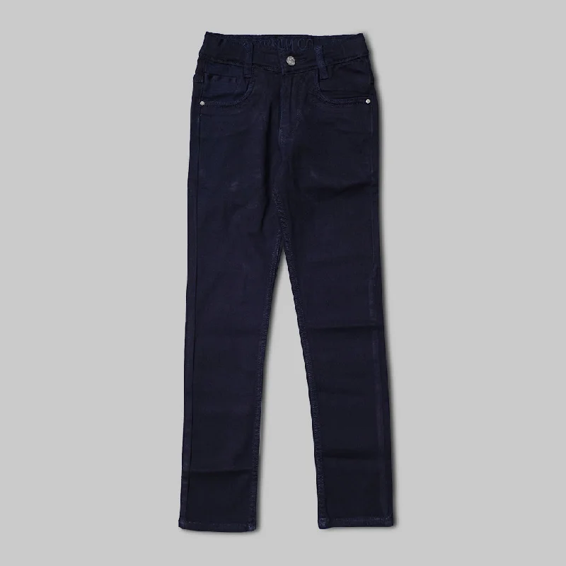 Solid Navy Blue Jeans for Boys