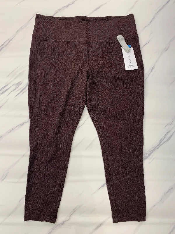 Athletic Leggings By Athleta In Maroon, Size: 2x